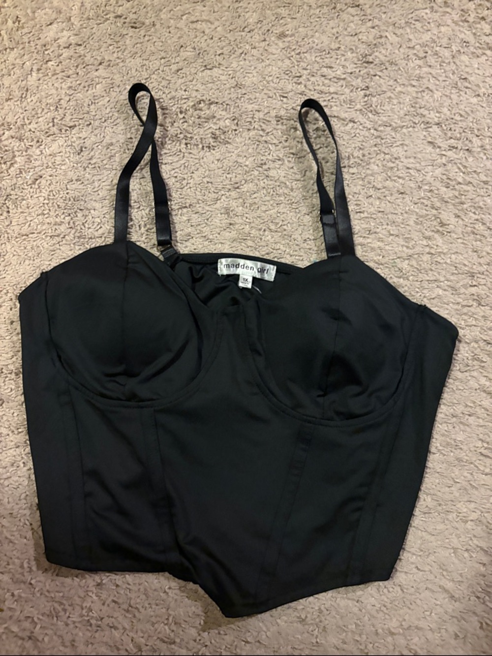 Madden Girl Black Bustier Crop Top